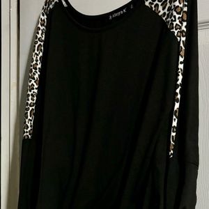 Allegra K Animal Print Long sleeve shirt